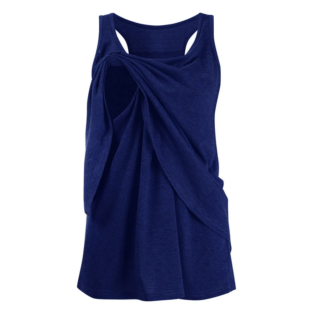 

Women's nursing tops maternity Premama Wrap Double Layer Sleeveless Blouse T Shirt Feeding Top Pregnancy Clothing Blouse z0703