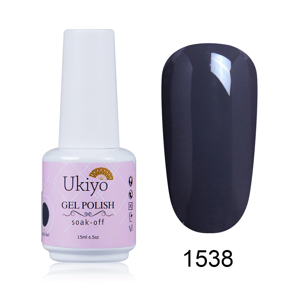 Ukiyo 15 мл гель лак Vernis полуперманентный УФ-гель для ногтей эмаль гель для ногтей геллак замачиваемый блеск лак для ногтей - Цвет: 1538