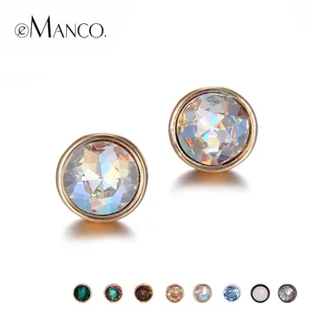 

eManco Wholesale Rhinestones Piercing Stud Earrings Set Mix Statement Geometric Create 8 Colors 2 Sizes Earrings Gifts for Women