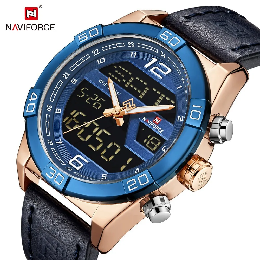 

NAVIFORCE Luxury Brand Men Fashion Sport Watches Men's Quartz Digital Analog Clock Man Full Steel Wrist Watch NF9128-05