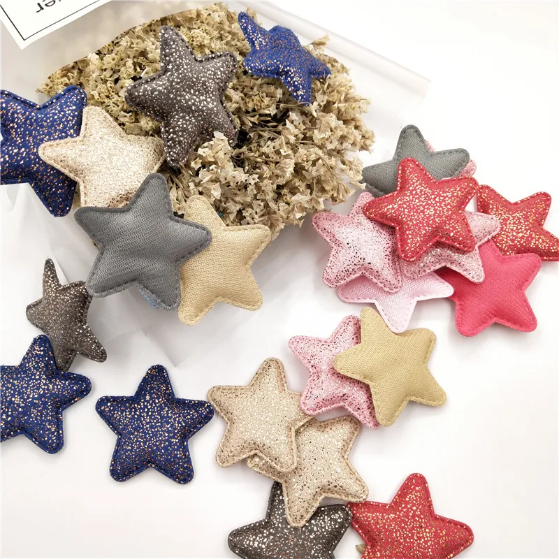 

10pcs/lot 5cm Star Padded Appliques For Clothes Sewing Supplies DIY Craft Decoration Baby Headwear Accessories