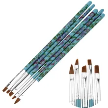 5Pcs Nail Art Brushes Design Painting Drawing Liner Tool Pen Polish Acrylic UV Gel Builder Brush Set Kit DIY Nails Tools
