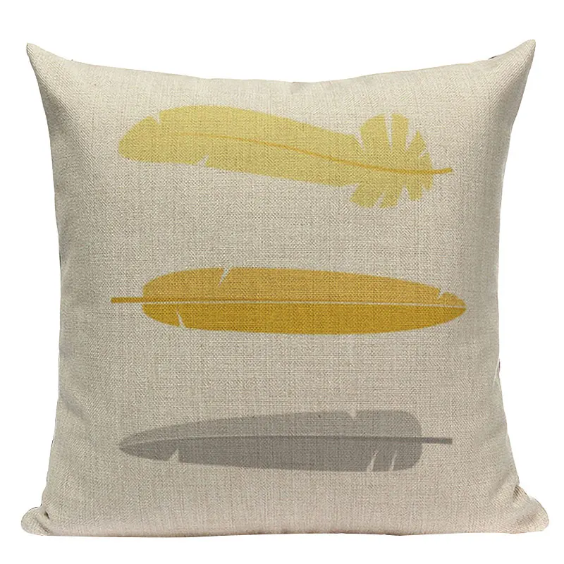 Пользовательские чехлы на диванные подушки, геометрический чехол для подушки Nordic украшения дома высокое качество желтый олень Подушка Чехол для подушки - Цвет: L312-18