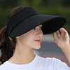 women summer sun visor wide-brimmed hat beach hat adjustable UV protection female cap  packable ► Photo 3/6