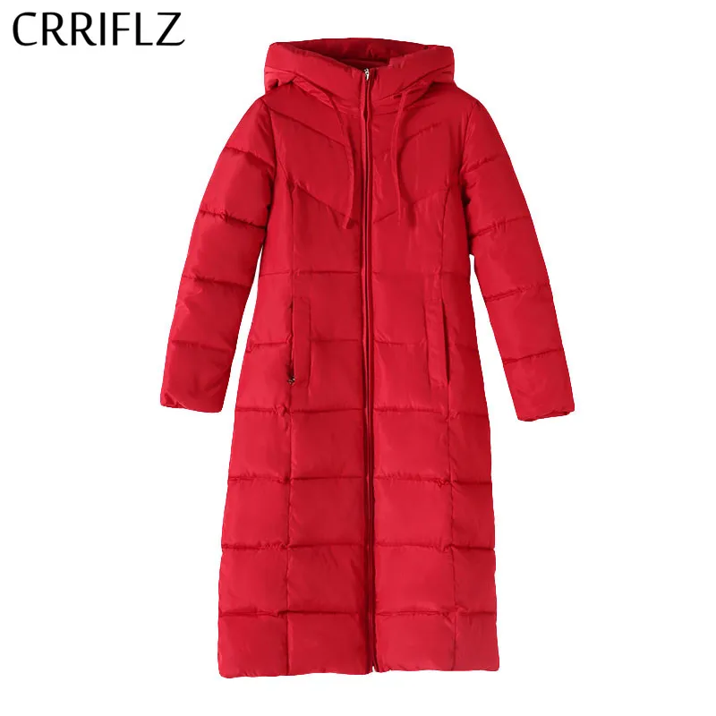 

Plus Size 6XL Women Thicken Hooded Parkas Long Warm Winter Jacket Women Solid Coat Female Parka CRRIFLZ New Winter Collection