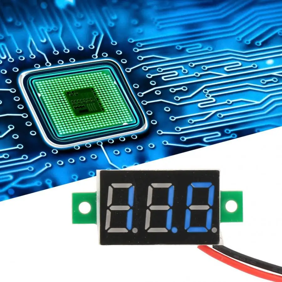 5pcs Blue 0.36 Inch Digital LED Panel Voltmeter Two-Wire DC Volt Meter Voltage Gauge Tester Digital Voltmeter