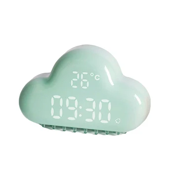 

HOT-Cloud Digital Alarm Clock, Touch Control USB rechargeable Sound Control Electronic Temperature Calendar 3d intelligent dig