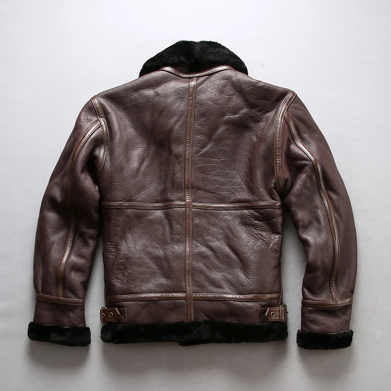 2018 Casual Véritable Doublure Hiver Mouton Pilote Bomber Hommes Laine Nouveaux B3 Russie Noir Peau Veste champagne Vestes Manteaux En De clK3TF1J