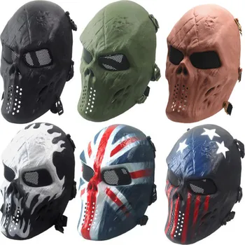 

Airsoft Paintball Full Face Skull Skeleton CS Mask Tactical Military Halloween Motorcycle Mask 2019
