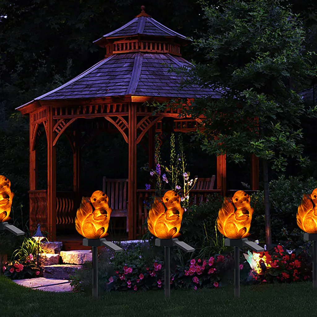 Солнечная пламенная лампа мерцающий водонепроницаемый светодиодный садовый декор Ландшафтная лампа для газона дорожка освещение фонарь прожектор#15