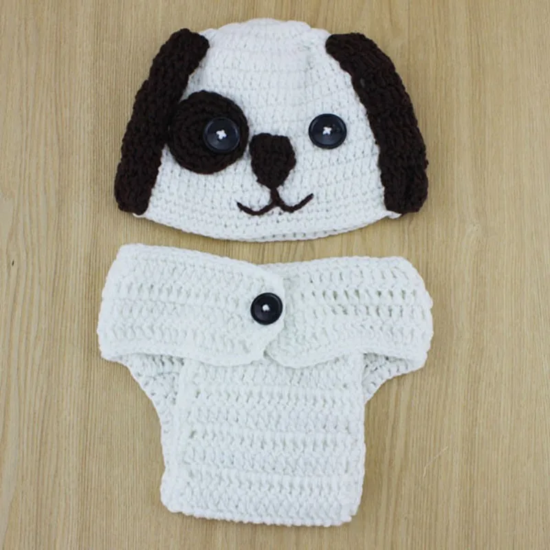 Baby Infant Knitted Puppy Dog Costume 