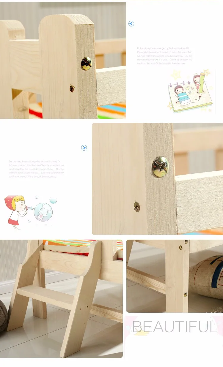 Твердая деревянная детская кровать многофункциональный расширить детская деревянная кровать прочная древесина сосны ограждение кровать