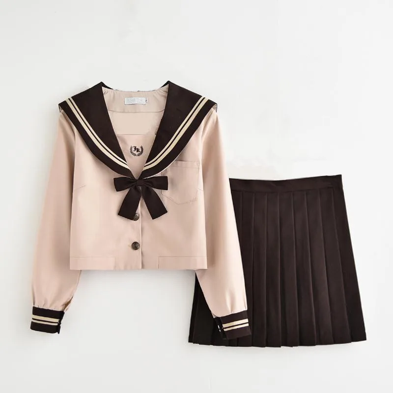 

Girls School Uniform Students Long Sleeves School Wear Adult Japanese Soft Sister Performance Sailor Dress Female Uniform D-0183
