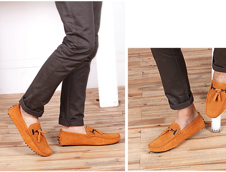 Mens Casual Shoe Loafers Genuine Leather Shoes Men Big Size 46 Driving Boat Shoe Slip-on Men Loafers Suede Shoes Dress 2019 New (1)