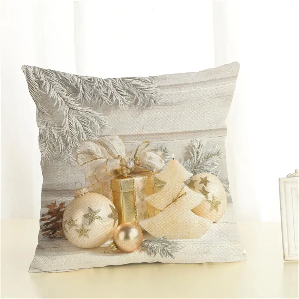 Чехлы для подушек с рождественскими шариками, наволочки, наволочки для дивана, наволочки из льна и хлопка, вечерние наволочки для подушек