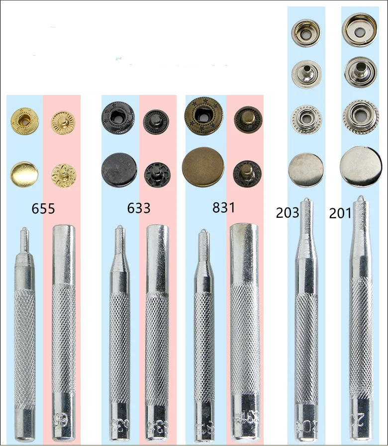 13 шт. металлические застежки установка набор инструментов для Изделия из кожи ручной перфоратор набор инструментов для 4-часть кнопки/5-когти пряжки T-001