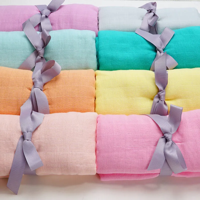 Стиль, однотонное детское одеяло для пеленания, мягкое бамбуковое хлопковое детское муслиновое одеяло, Newbron, 10 цветов s