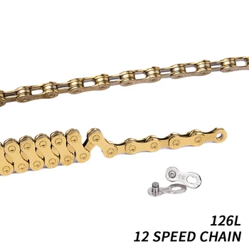 

MTB 12 Speed Chain x1 x12 1x12 System Gold 12s Eagle Golden 12speed Chain Connector Included 126L Links For Bicycle bike