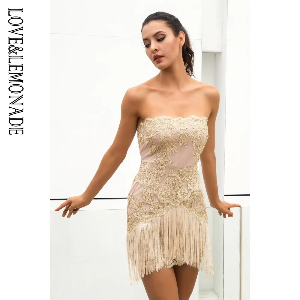 

Love&Lemonade Brassieres Tassel Fringed Lace Dress LM0869