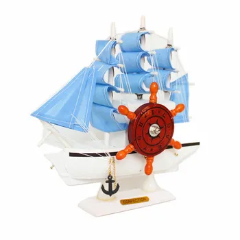 

Mediterranean Sailing Music Box Gifts For The New Year Creative Wooden Sailboat Craft Gift Souvenirs Home Decoration Accessories