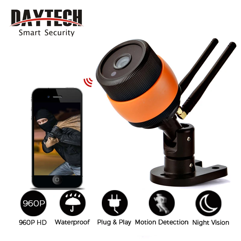 

DAYTECH CCTV Surveillance IP Camera Wireless WiFi Security Bullet Camera 720P HD Waterproof IR Night Vision P2P Indoor Outdoor