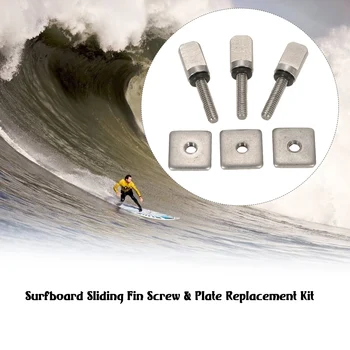 

3 Surfboard Longboard Sliding Fin Screw & amp Fin Plate Replacement Kit for Stand Up Paddle Body surfing Board Accessories 2019