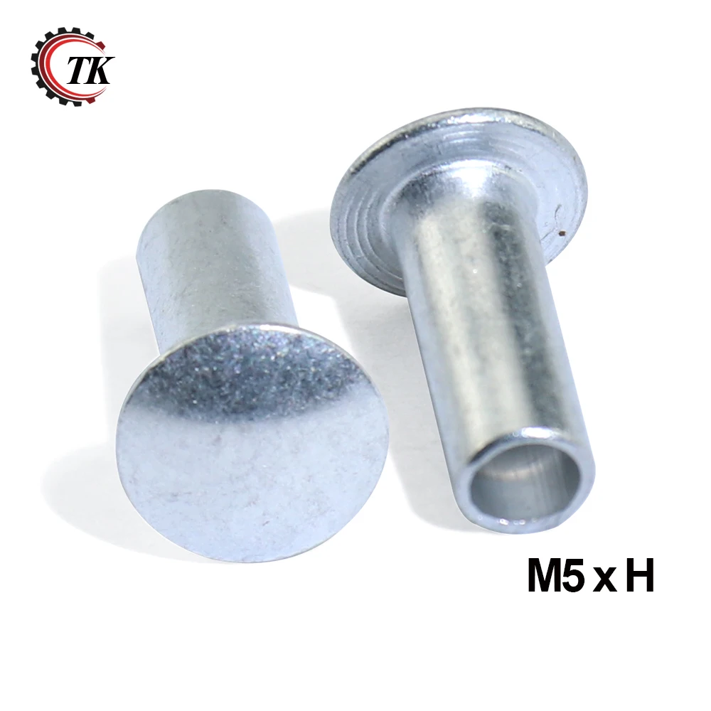 50pcs m3 m4 m5 m6 Aluminum Flat Round Head Half Hollow Shank Rivet