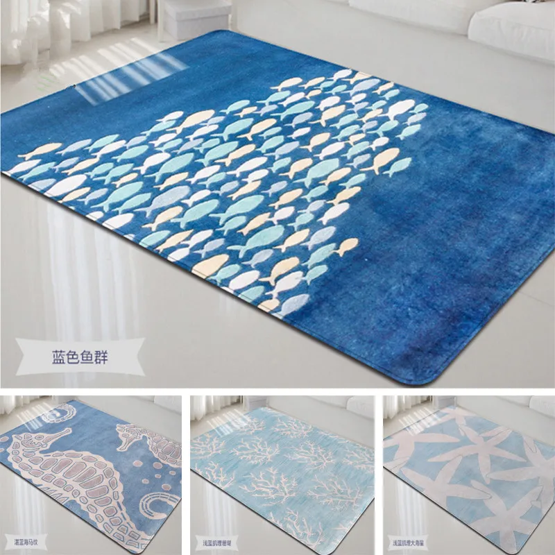 Marine Animal Print Carpet Nordic Personalized For Living Marine Animal Print Carpet Nordic