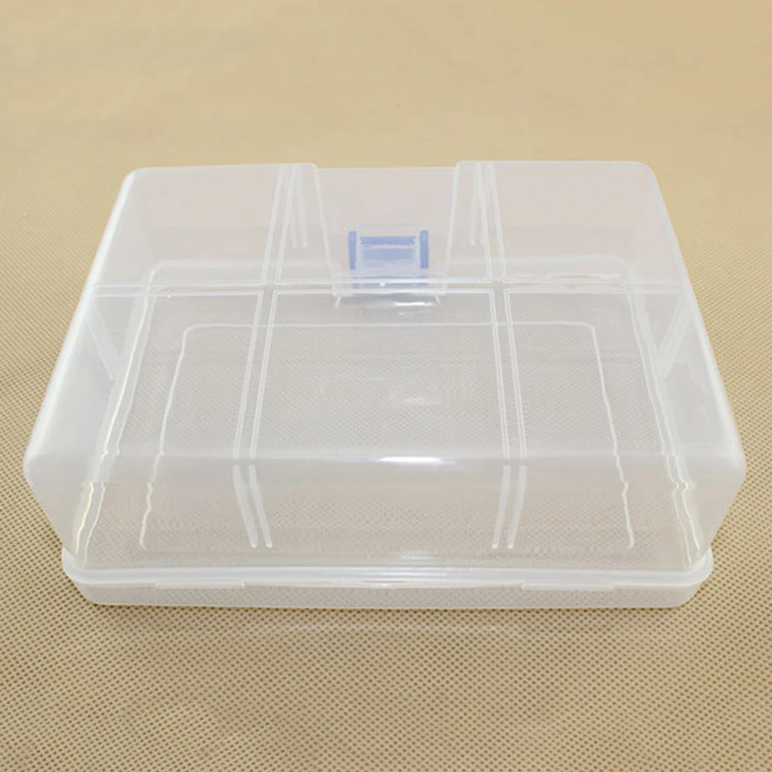 PP пластиковый ящик для хранения, органайзер для хранения ювелирных изделий-прозрачный+ синий