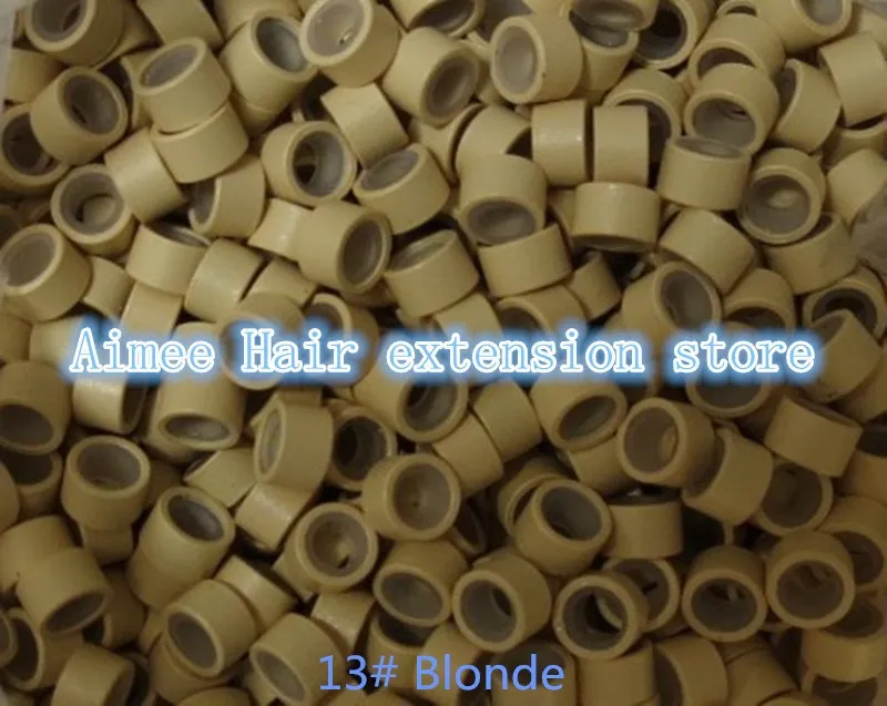 5,0*3,0*3,0 мм 6# D. blonde 1000 шт./упак. алюминиевое кольцо легко блокирует/кремний микро Ссылка/Кольцо/шарик для наращивания волос