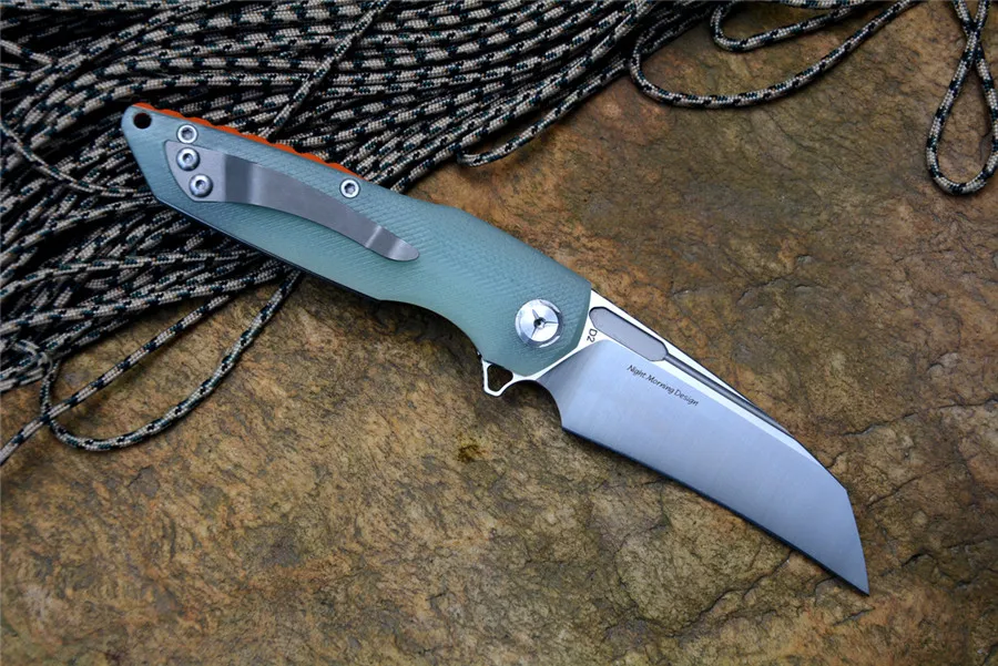 TwoSun TS48 Jade G10 ручка модель карманный нож D2 атласное лезвие Флиппер шарикоподшипник шайба Открытый Отдых выживания подарок нож