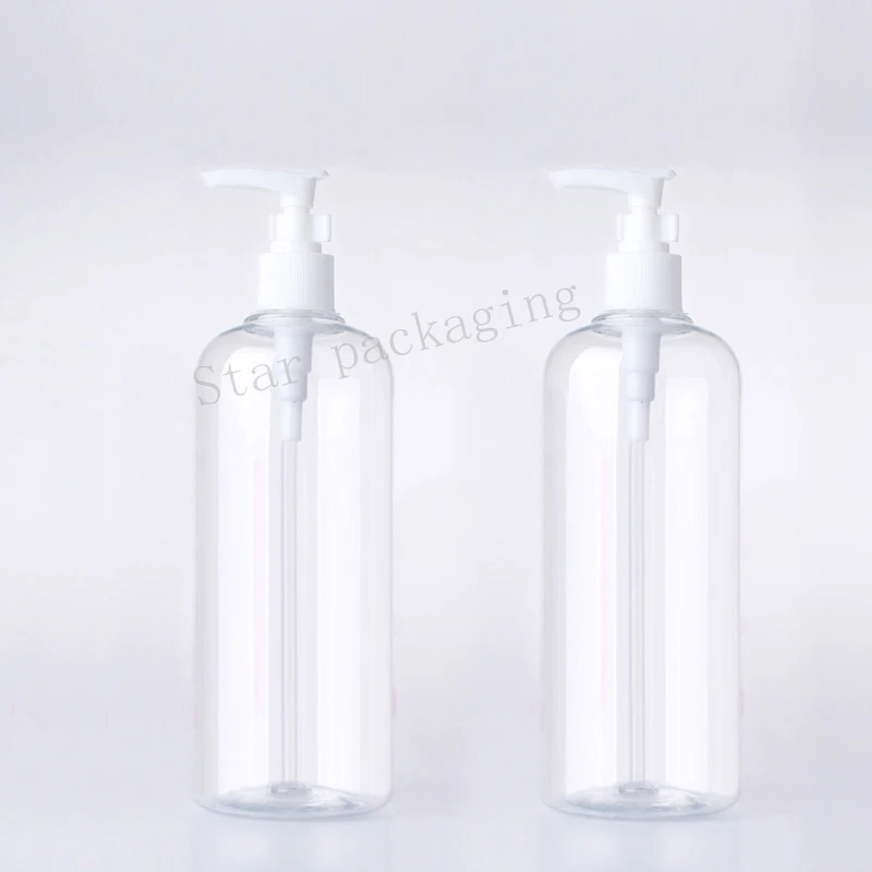 10pcs 400ml round cleansing oil pump plastic bottles for hair ,massage