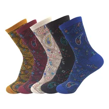 5 пар женские короткие носки Национальный Ветер винтажные Жаккардовые Женские носки Осень Зима Эластичный дезодорант повседневные хлопковые носки Meias