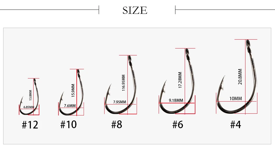 JACKFISH Высокоуглеродистая сталь рыболовный крючок 100 шт./лот#4~#12 колючий рыболовный крючок джиг голова карпа рыболовные снасти аксессуары