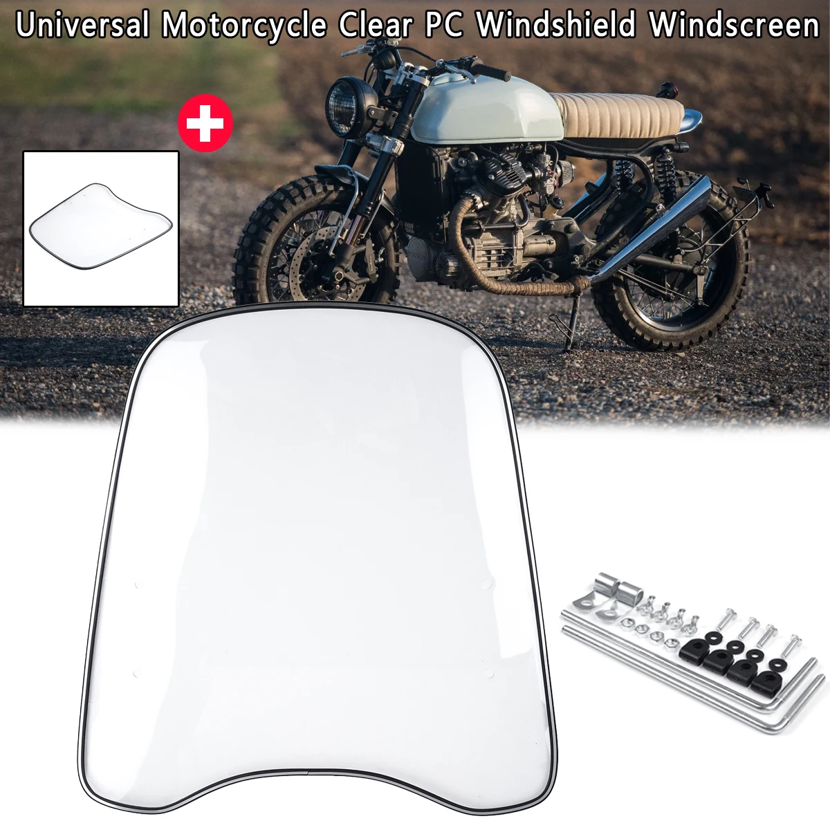 

Transparent Universal Motorcycle Deflector PC Windshield Windscreen Motorcycle Windshield Windscreen Wind Deflector