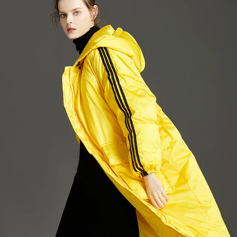 New fashion trend 2019 All stars show woman 90% white duck down jacket with hooded keep warm Thick parkas big size
