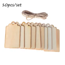 6,8 см* 3,9 см* 2мм10шт/набор незавершенные пустые прямоугольные деревянные подвесные бирки для скрапбукинга вечерние подарочные бирки на свадьбу с веревкой