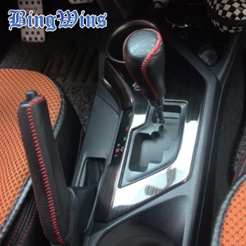 

Car-styling Gear Panel Stick Cover Decoration Trim For Toyota RAV4 2014 2015 Water Cup Holder covers trim car Accessories
