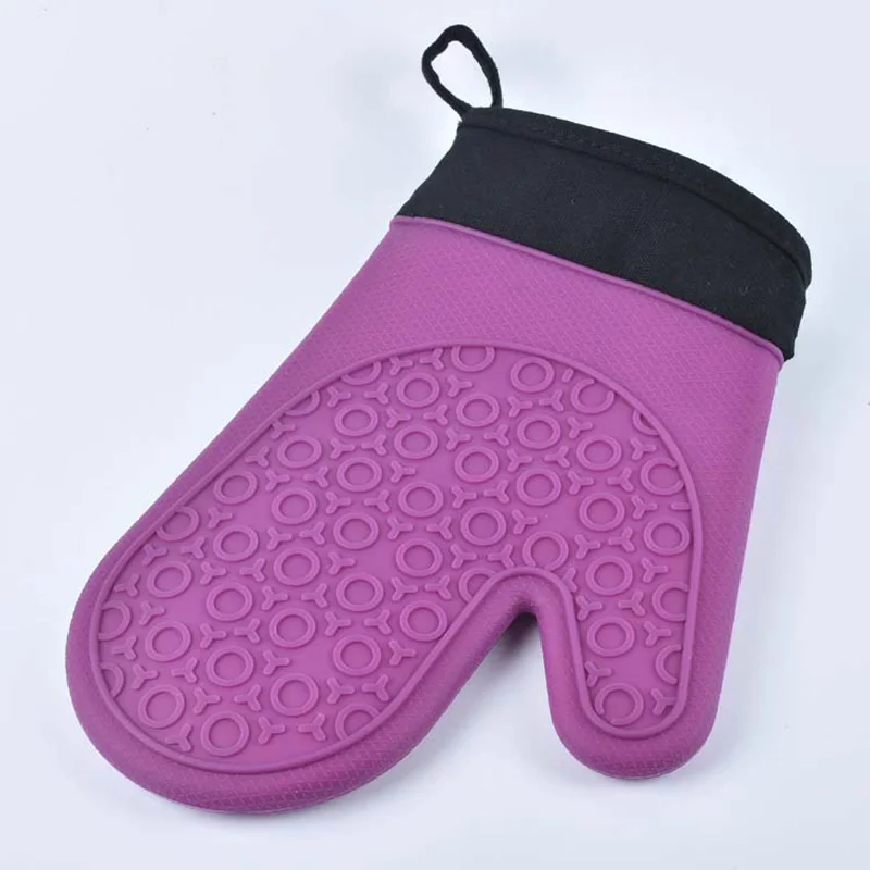Small Oblique Circle Short Silicone Non slip High Temperature Glove