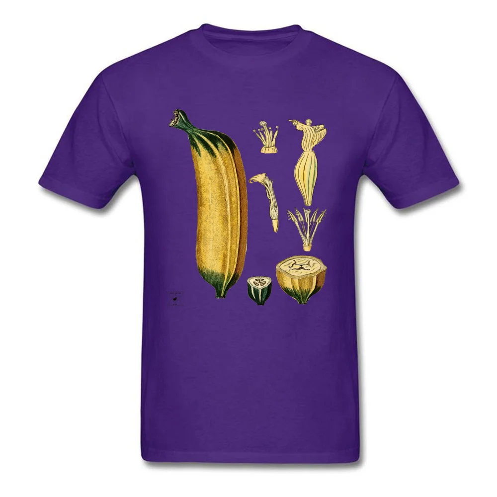 Cotton Fabric Men Short Sleeve Banana Plant Botanical Tropical Fruit T-shirts Slim Fit Tees 2018 Discount Normal O-Neck T Shirts Banana Plant Botanical Tropical Fruit purple