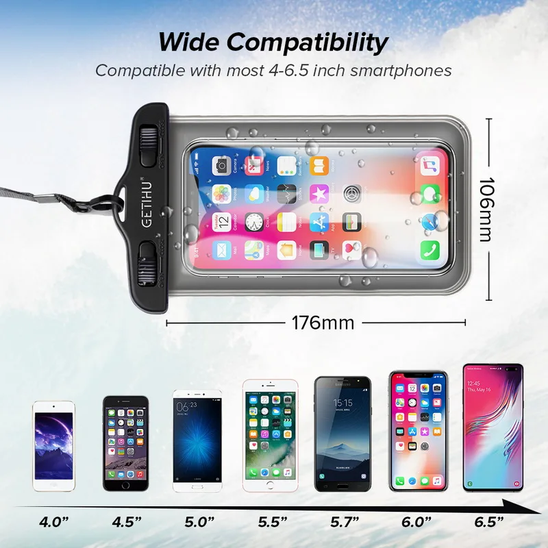 Universal Cover Waterproof Phone Case For iPhone X 8 7 6 6S SE Coque Pouch Bag Case For Samsung Galaxy S8 Swim Waterproof Case