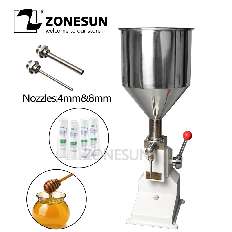 

ZONESUN A03 NEW Manual Filling Machine (5~50ml) for Cream Shampoo Cosmetic Bottle Liquid Filler