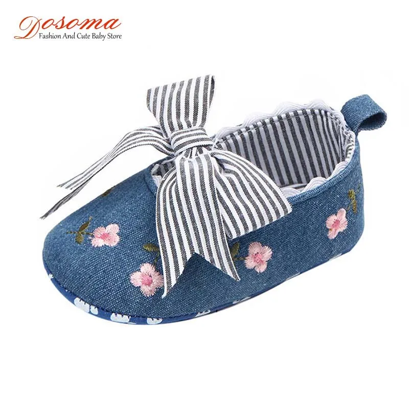 

Dosoma Baby Shoes Striped Butterfly-knot Toddler Princess First Walkers Soft Sole Shoes For Babies Children Casual Footwear