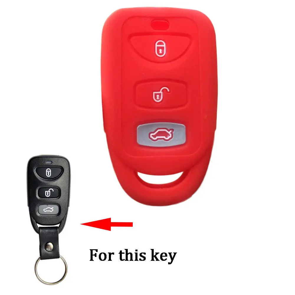 

Fit For Hyundai Elantra Sonata Kia Optima Sorento 1pc Silicone Remote Key Case Cover Red Color Decorative Styling Accessories