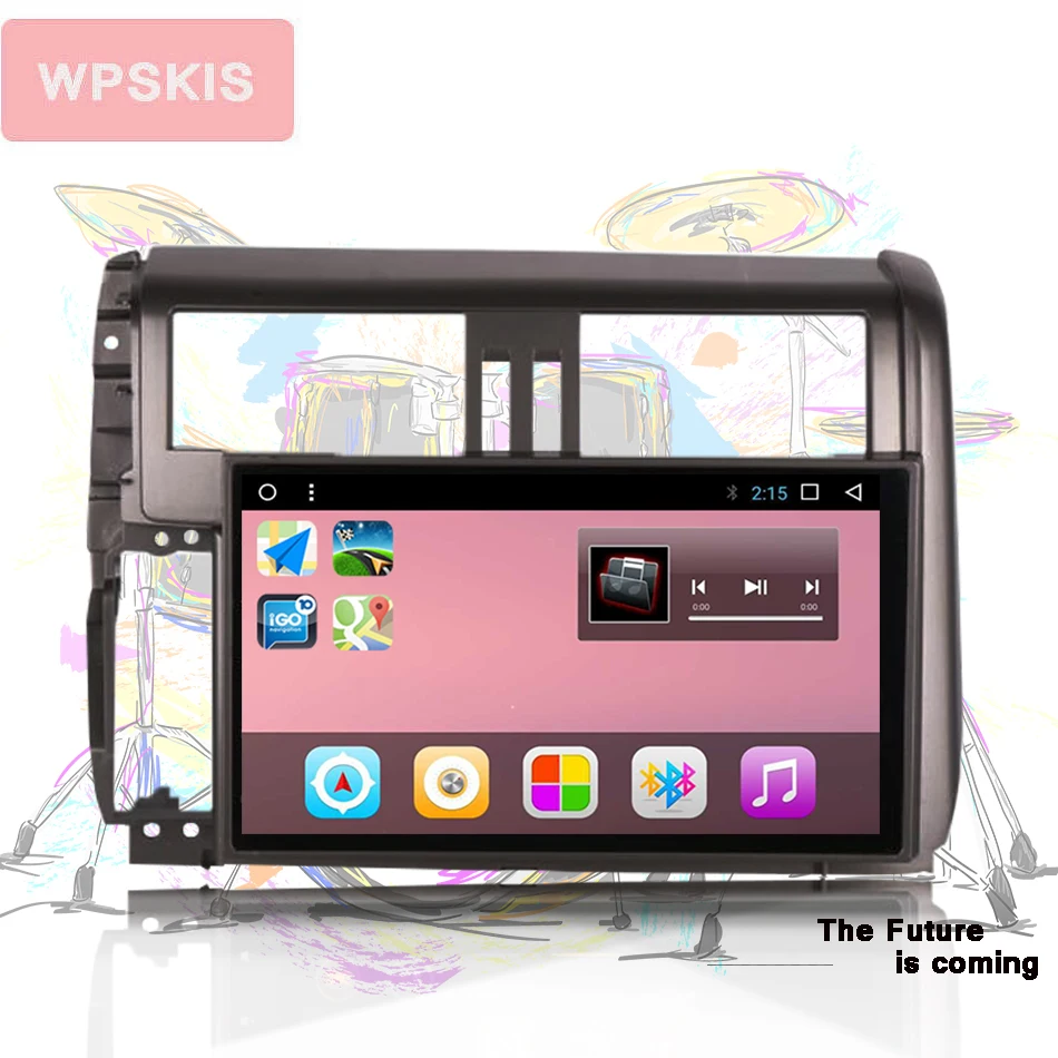 Discount 2 Din Prado Android 9.1 8 Core 9 inch 1024*600 Car DVD PLAYER GPS Navigation For Toyota Prado 150 Land cruiser 2010-2013 NAVI 2