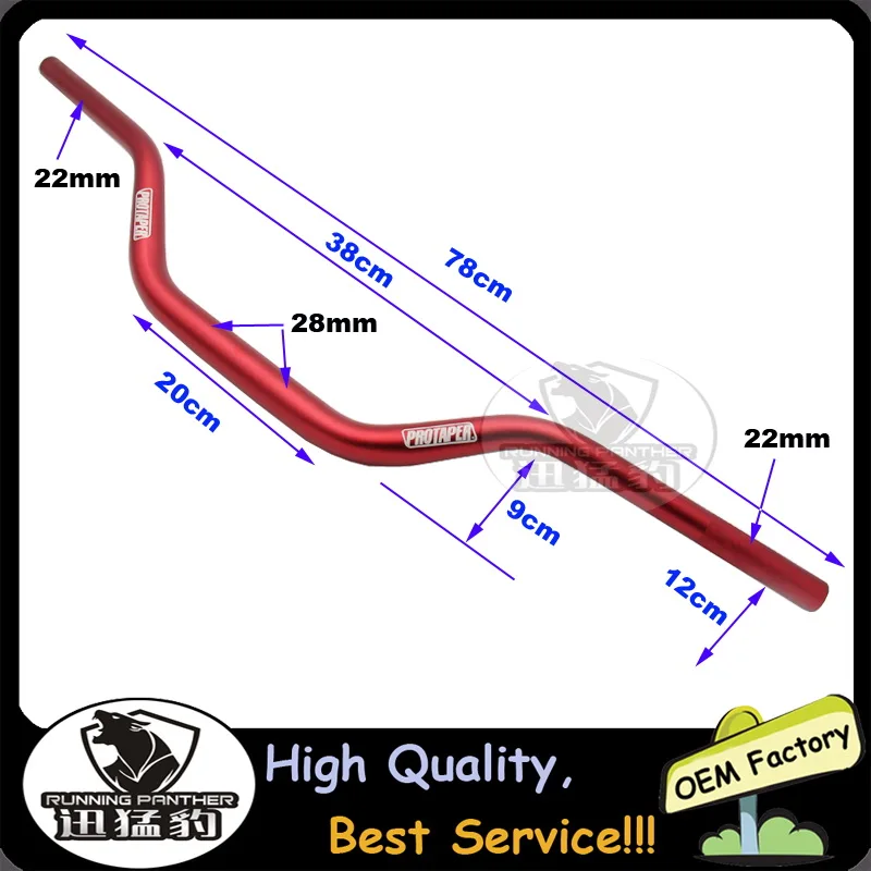 Оранжевый Алюминий 1 1/8 ''28 мм руль Protaper дроссельной заслонки Грипсы колодки для Honda CRF70, CRF80, CRF100, CRF150, CRF2, прораб, ранхер