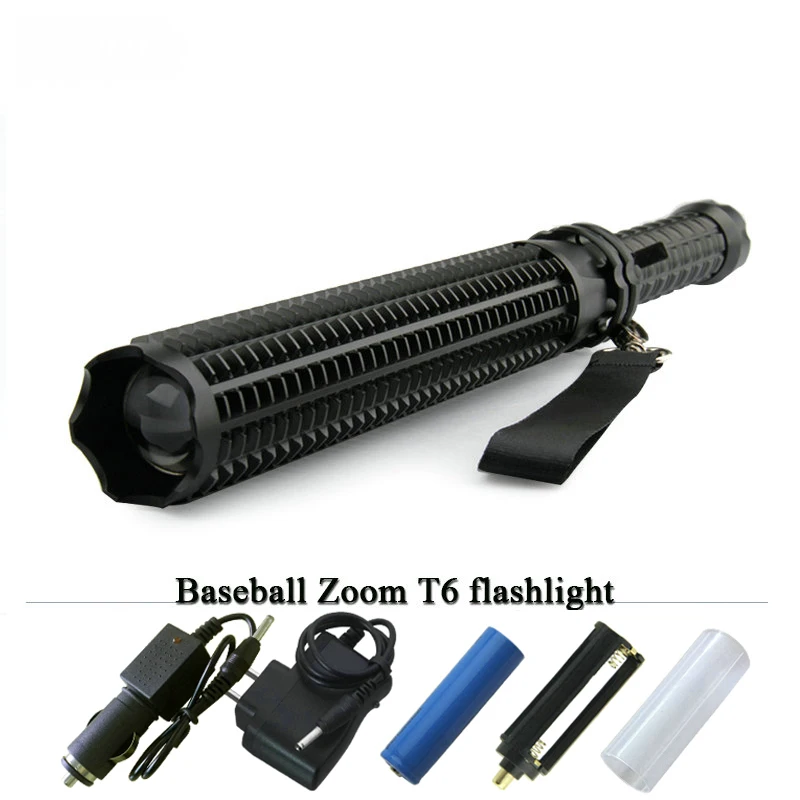 Бейсбольный светодиодный фонарь cree xmL T6, тактический фонарь, водонепроницаемый фонарь 18650, для самообороны, стеклянный выключатель, фонарь, Электрический фонарь