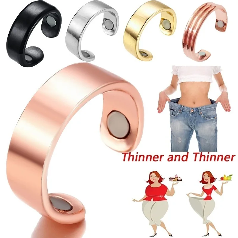 Унисекс, ювелирное изделие, розовое золото, серебро, черный, магнитное кольцо здоровья, предотвращающее храп, сохраняет стройность, фитнес, потеря веса, похудение, магнитное кольцо
