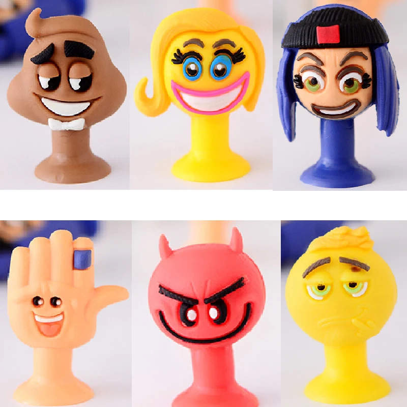 

1pcs Emoji pvc sucker pen cover/Action Figure Kids Gifts/baby toys for children/diy toy accessories/technology model parts