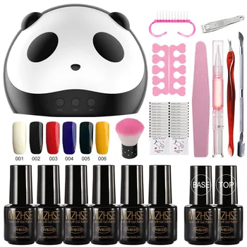 

MIZHSE Nail Set UV LED Lamp Dryer With 8pcs Nail Gel Polish Kit Soak Off Manicure Tools Set Gel Nail Polish Kit Nail Art Tools
